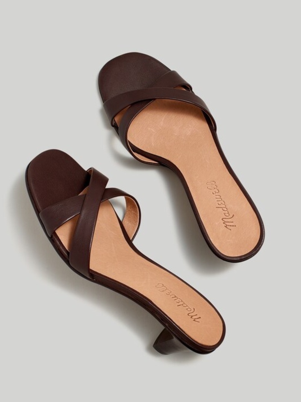 Madewell Dark Brown Leather Rachelle Kitten-Heel Sandal